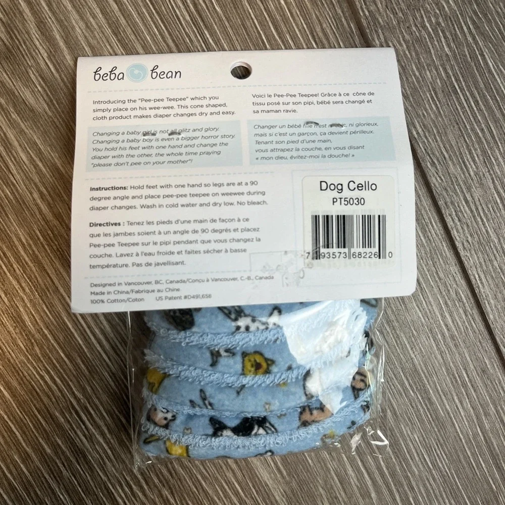 Beba Bean Baby Infant Pee-Pee Teepee Diapering Cover Up Dog Cello 5 New Reusable